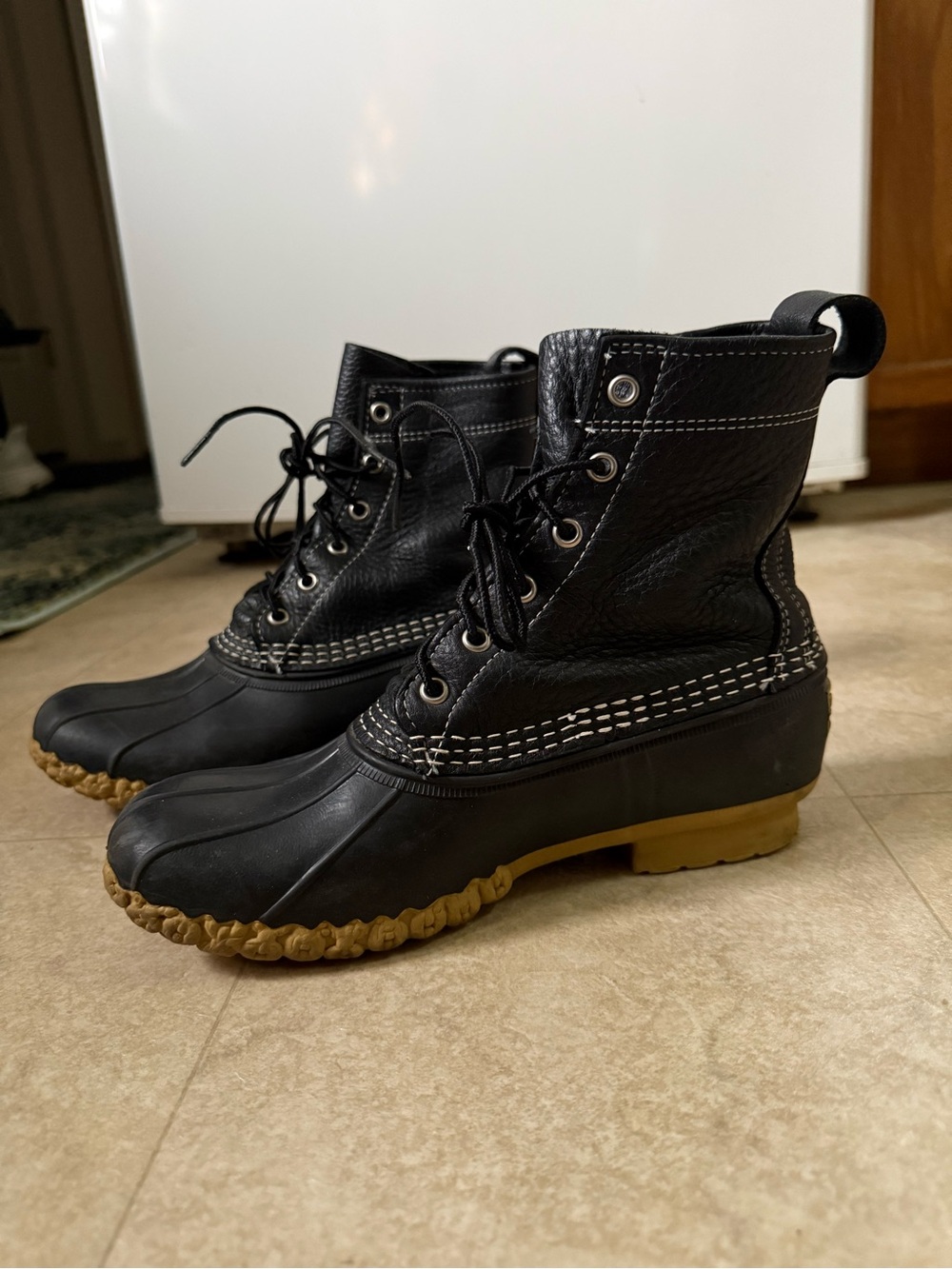 L.L. Bean - Rare Black Color- 8” Unlined Duck Boots